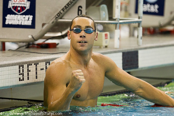 Mike Alexandrov of Tucson Ford Dealers wins the 100 breaststroke at the 2010 AT&T Short Course National Championships