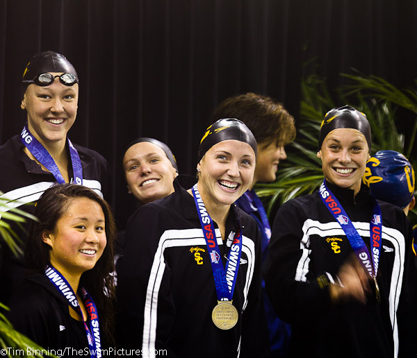USC women win 200 free relay at the 2010 AT&T Short Course National Championships