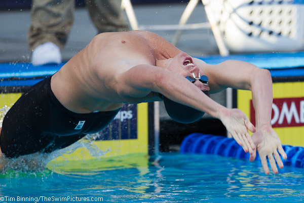 Aaron Peirsol of Longhorn Aquatics takes second in the 100 back at 2010 USA Swimming Nationals
