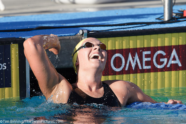 Chloe Sutton of the Mission Viejo Nadadors wins the 800 free at the 2010 USA Swimming Nationals