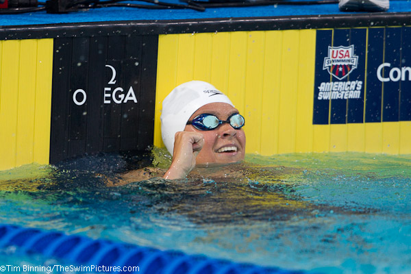 Elizabeth Beisel of Bluefish Swim club wins the 200 backstroke at the 2010 USA Swimming Nationals