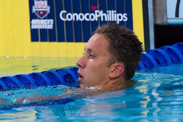 Mark Gangloff of New York Athletic Club places second in the 100 breast at 2010 USA Swimming Nationals