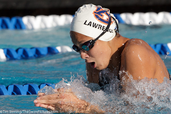 Micah Lawrence of Auburn Aquatics takes third in the 100 breaststroke at the 2010 USA Swimming Nationals in Irvine California
