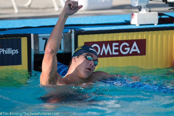 Nathan Adrian win the 100 free at the 2010 USA Swimming Nationals