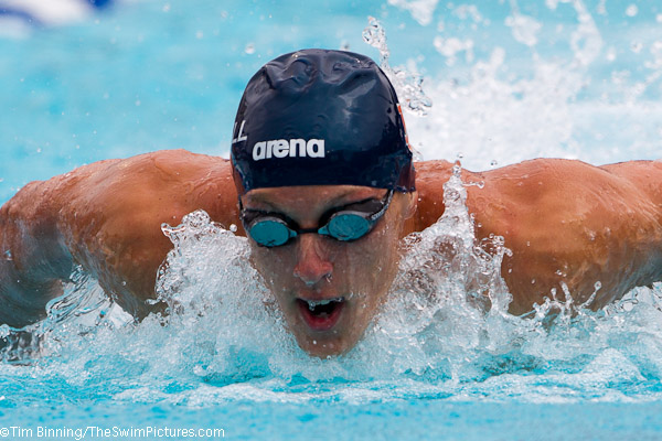 Tyler McGill of Auburn Aquatics takes second in the 100 fly at the 2010 USA Swimming Nationals