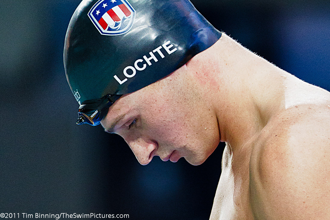 Ryan Lochte of the USA prior to the start of the 200m Backstroke at the 2011 Mutual of Omaha Duel in the Pool held December 16 and 17, 2011 at Georgia Tech University in Atlanta, Georgia.
