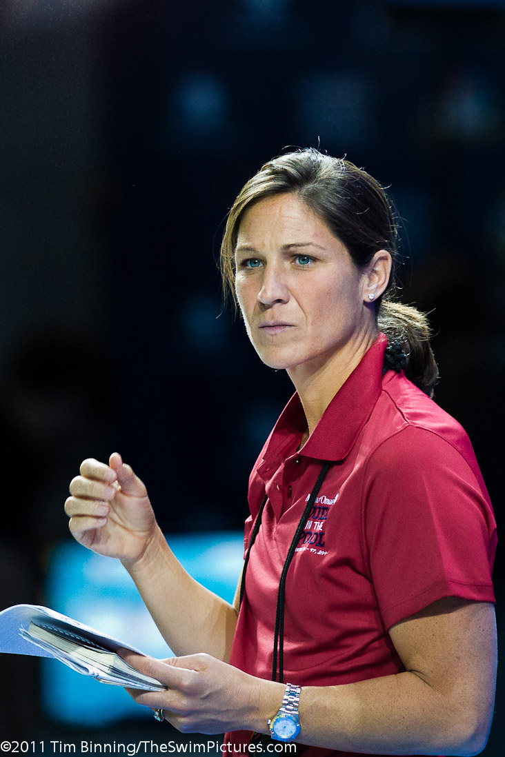 Team USA assistant coach Lea Maurer at the 2011 Mutual of Omaha Duel in the Pool held December 16 and 17, 2011 at Georgia Tech University in Atlanta, Georgia.