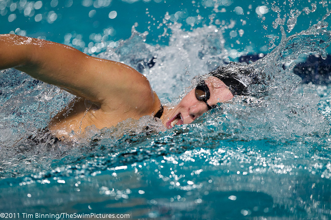 Dana Vollmer of the USA swims the 200m Freestyle at the 2011 Mutual of Omaha Duel in the Pool held December 16 and 17, 2011 at Georgia Tech University in Atlanta, Georgia.