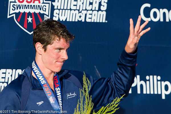 Conor Dwyer of Lake Forest wins the 200 IM at the 2011 ConocoPhillips USA Swimming National Championships