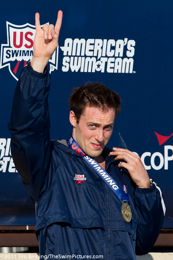 Garrett Weber-Gale wins the 100 free at the 2011 ConocoPhillips USA Swimming National Championships