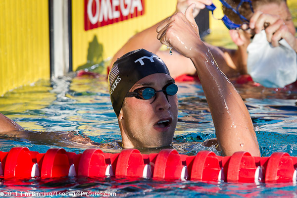 Matt Grevers of Tucson Ford Dealers Aquatics wins the 200 back at the 2011 ConocoPhillips USA Swimming National Championships