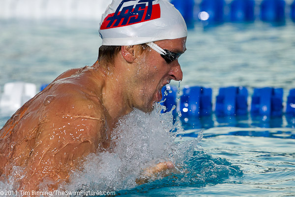 Robert Margalis of FAST Swim Team wins the 400 IM at the 2011 ConocoPhillips USA Swimming National Championships