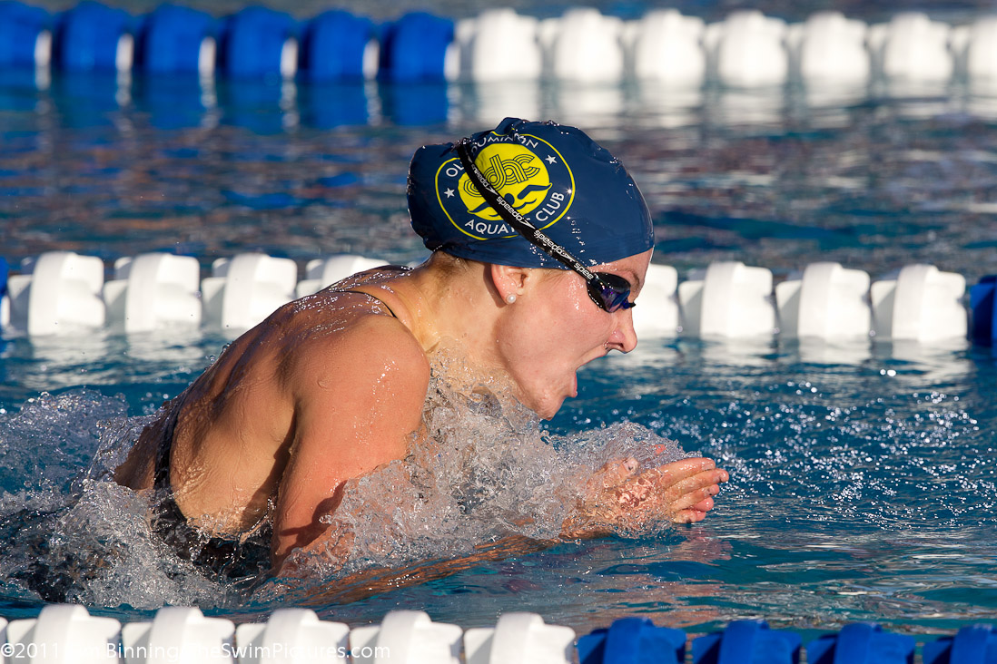 Sarah White of Old Dominion Aquatic Club swims the breaststroke leg of the 200 IM C final at the 2011 ConocoPhillips USA Swimming National Championships.