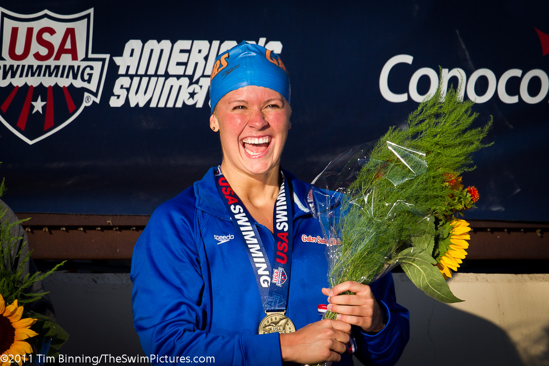 Elizabeth Beisel of Bluefish Swim Club and the University of Florida wins the 200 IM at the 2011 ConocoPhillips National Championships