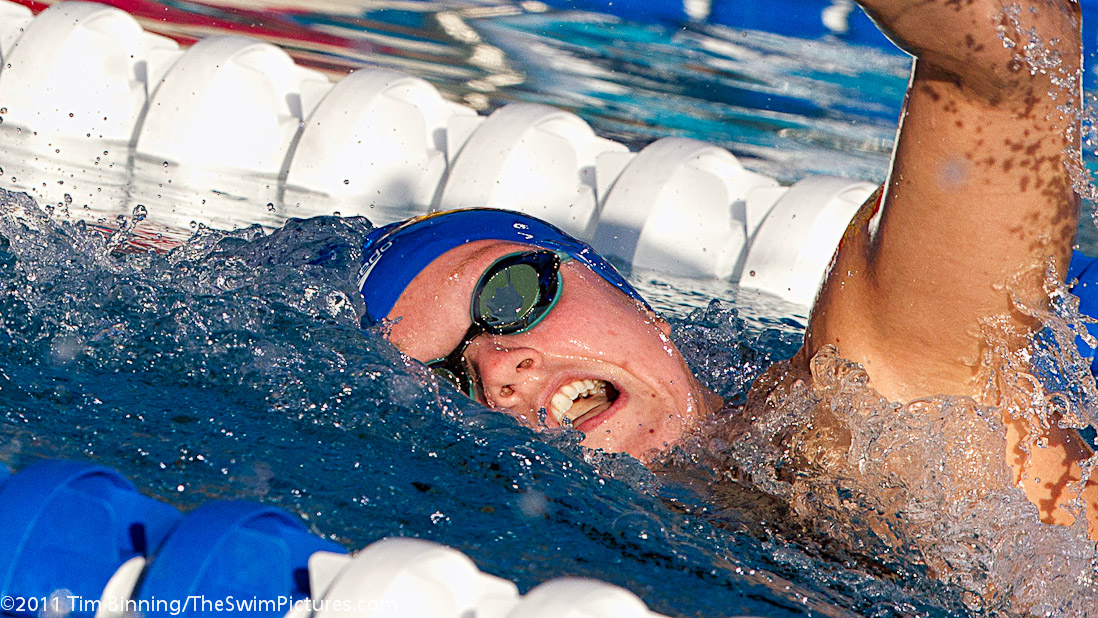 Dagny Knutson of Gator Swim Club swims the 200 free championship final at the 2011 ConocoPhillips USA Swimming National Championships.