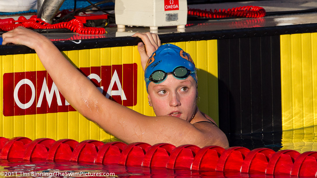 Dagny Knutson of Gator Swim Club goes 1:59.49 in the 200 free championship final to take fifth place at the 2011 ConocoPhillips USA Swimming National Championships.