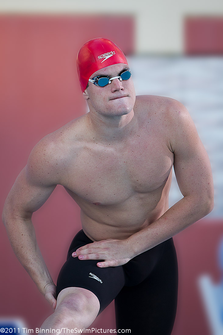 Mark Dylla of Athens Bulldogs prepares for the start of the 200 fly championshp final at the 2011 ConocoPhillips USA Swimming National Championships.