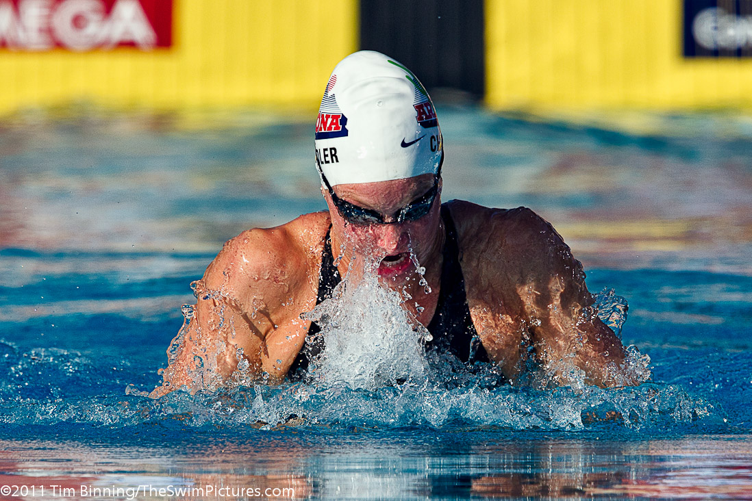 Annie Chandler of Tucson Ford Dealers Aquatics swims the 100 breast championship final at the 2011 ConocoPhillips USA Swimming National Championships.  Chandler placed second in 1:07.17.