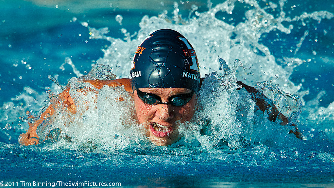 David Nolan of Hershey Aquatic swim the 100 fly B final (53.53) at the 2011 ConocoPhillips USA Swimming National Championships.