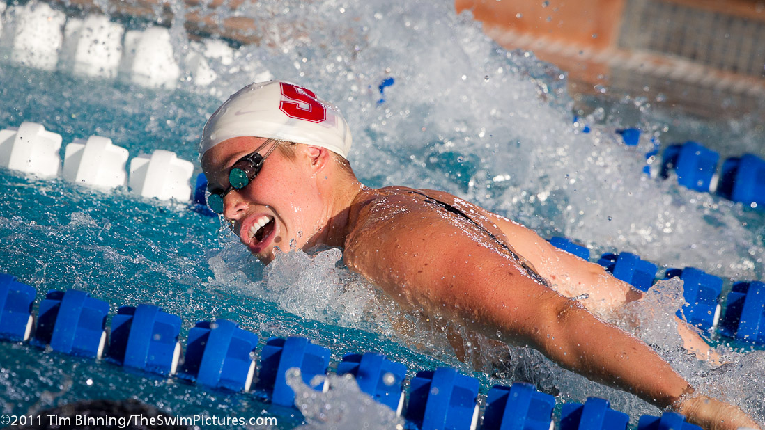 Elaine Breeden of Stanford Swimming swims in the 200 fly championship final at the 2011 ConocoPhillips USA Swimming National Championships.