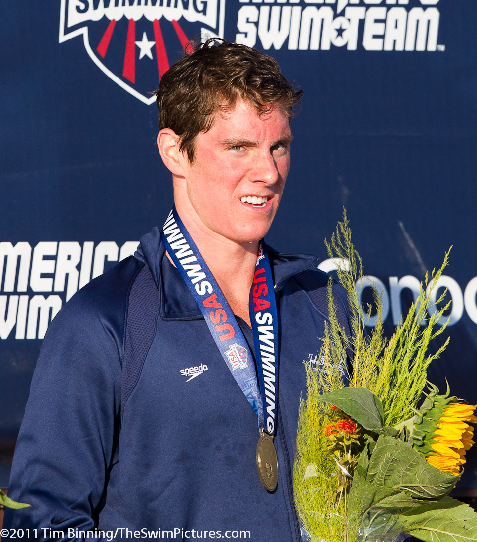 Conor Dwyer of Lake Forest-IL wins the 200 IM in 1:59.19 at the 2011 ConocoPhillips USA Swimming National Championships.