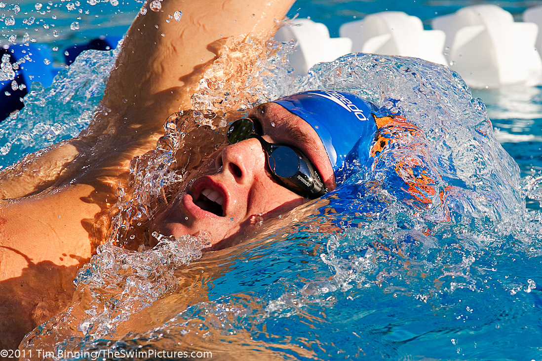 Ben Hesen of Gator Swim Club swims the 200 back C final at the 2011 ConocoPhillips USA Swimming National Championships.