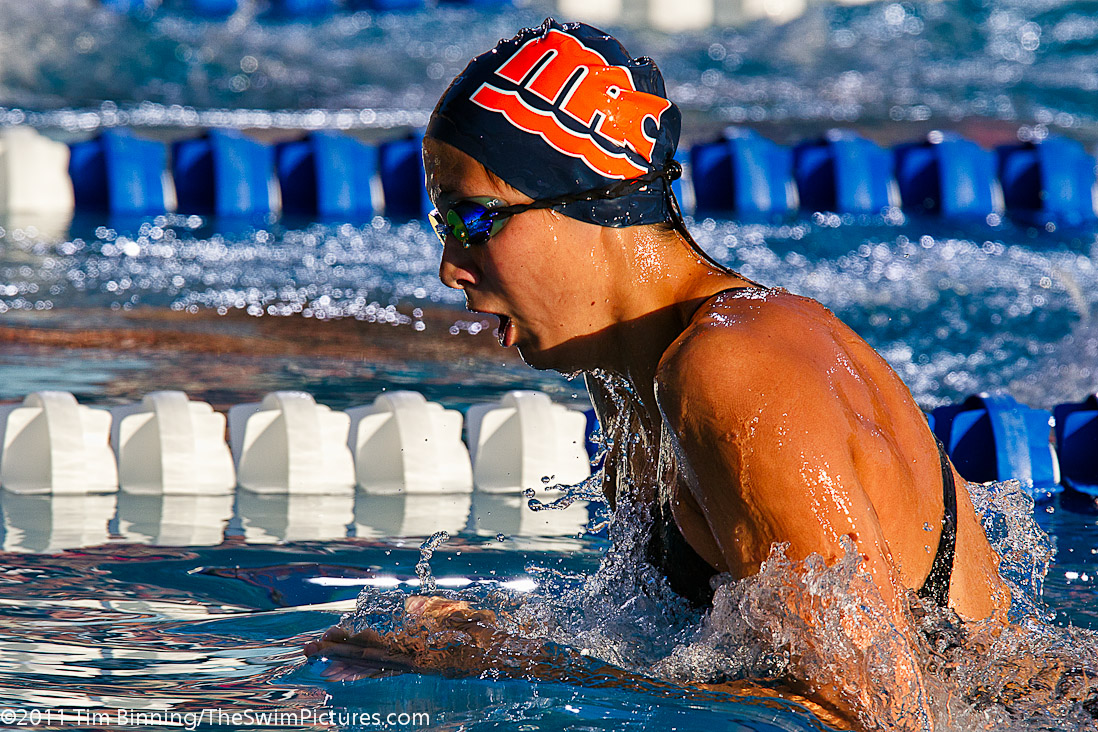 Micah Lawrence of SwimMAC Carolina swims the 200 breast championship final at the 2011 ConocoPhillips USA Swimming National Championships.