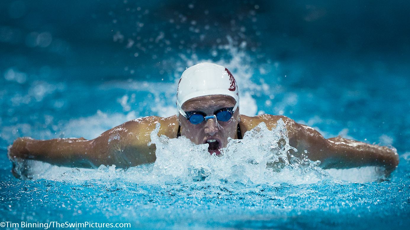Katinka Hosszu of Trojan Swim Club swims the 200 butterfly prelims