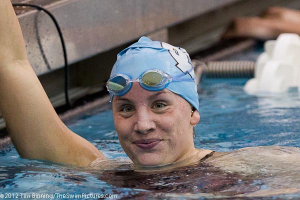 Laura Moriarty of UNC wins the 200 breast at the 2012 Womens Swimming and Diving Championships