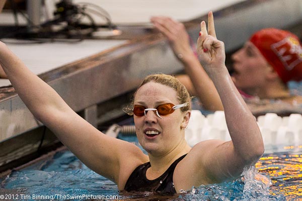 Meredith Cavalier of UVA wins the 200 back at the 2012 Womens Swimming and Diving Championships
