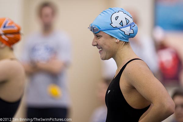 500 Free Winner Stephanie Peacock of UNC at the 2012 ACC Women's Swimming and Diving Championships