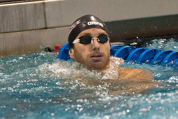 World record holder Aaron Peirsol wins the 100 backstroke at the Charlotte UltraSwim