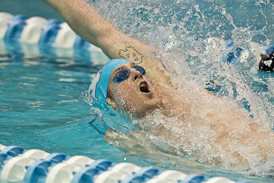 Tommy Wyher of UNC wins 100 back at 2010 ACC Mens Swimming and Diving Championships
