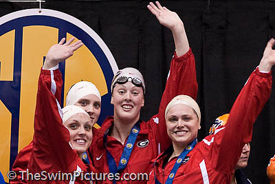 Georgia Women win 899 free relay 2010 SEC Swimming and Diving Championships