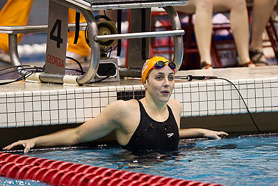 Womens 50 free winner Michele King of Tennessee 2010 SEC Swimming and Diving Championships