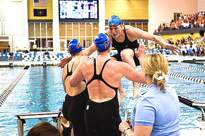 Florida secures championship with 3rd place in 400 free relay 2010 NCAA D1 Women's Swimming and Diving Championships