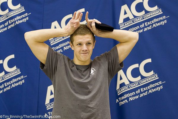 Chris Dart of Clemson wins the 200 back at the 2011 ACC Swimming and Diving Championships