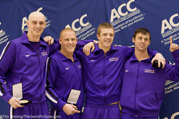 Clemson wins the 200 medley relay at the 2011 ACC Mens Swimming and Diving Championships