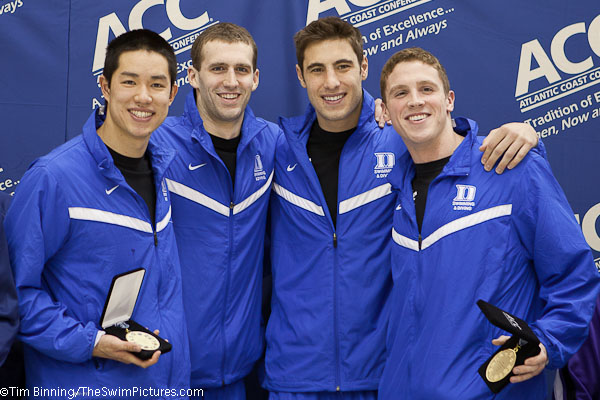 Duke wins the 200 free relay at the 2011 ACC Swimming Championships