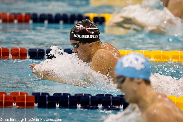 Rob Holderness of Florida State wins the 200 breast at the 2011 ACC Swimming and Diving Championships