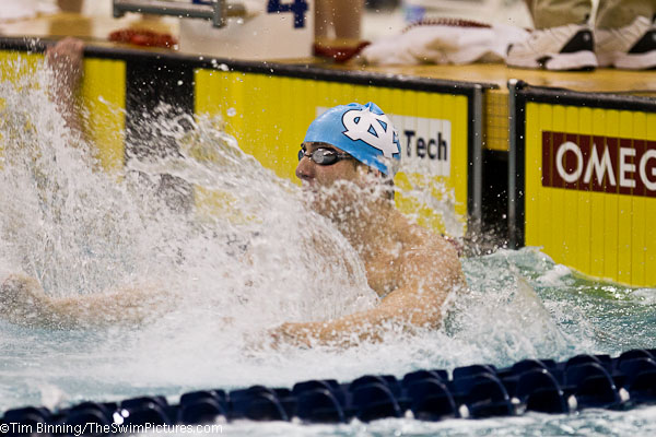 Steve Cebertowicz of UNC wins the 100 free at the 2011 ACC Swimming and Diving Championships