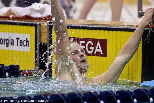 Tom Luchsinger of UNC wins the 200 fly at ACC Championships
