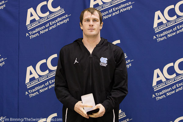 Tommy Wyher of UNC wins the 100 Back at the 2011 ACC Swimming and Diving Championships
