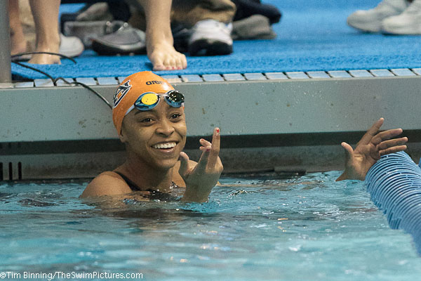 Auburn University wins the 200 Medley Relay at the 2011 SEC Swimming and Diving Championships
