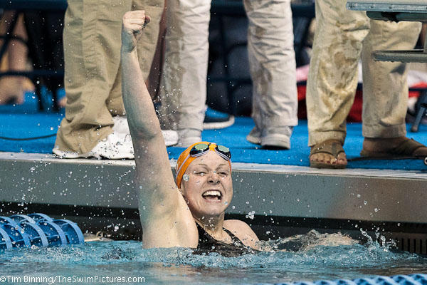 Jennifer Connolly wins the 100 fly  at the 2011 SEC Swimming and Diving Championships