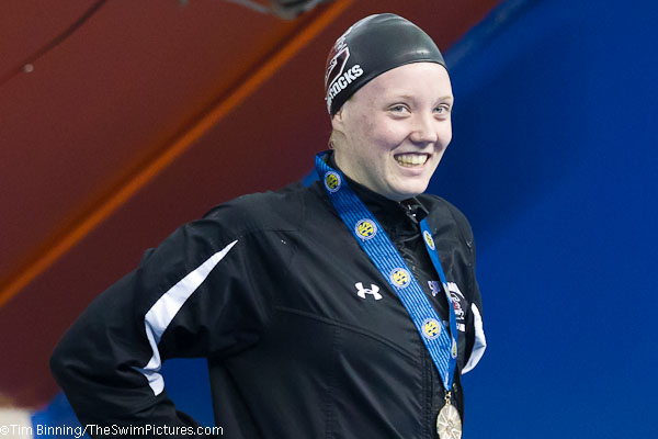 Amanda Rutqvist of South Carolina wins the 200 breast at the 2011 SEC Swimming and Diving Championships