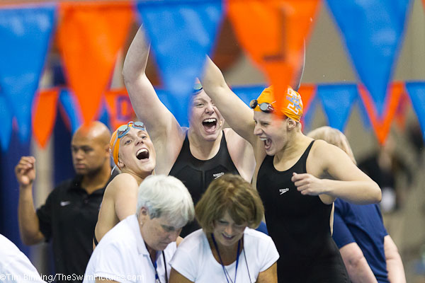 Tennessee wins the 400 medley relay at the 2011 SEC Swimming and Diving Championships