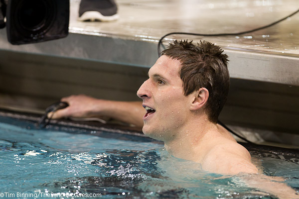 Bill Cregar of Georgia wins the 400 IM at the 2011 NCAA Division I Mens Swimming and Diving Championships