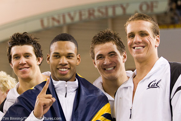 Cal wins the 400 free relay at 2011 NCAA Division I Mens Swimming and Diving Championships