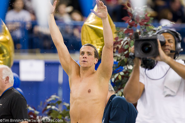 Tom Shields of Cal wins the 100 backstroke at 2011 NCAA Division I Mens Swimming and Diving Championships